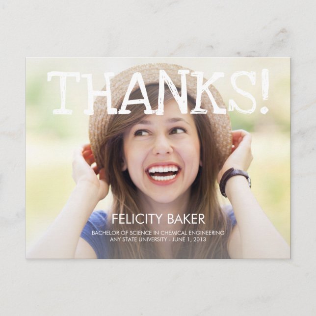 ¡Lo Hice! Tarjeta de agradecimiento de graduación (Anverso)