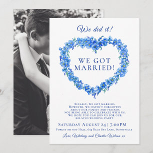 Lo hicimos casados con una fiesta de bodas azul, o
