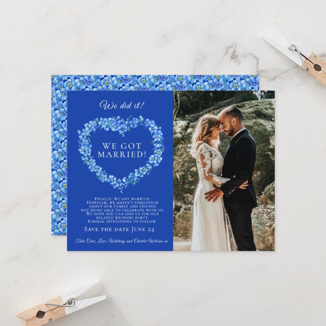 Lo hicimos casados con una fiesta de bodas azul, o (Anverso/Reverso In Situ)