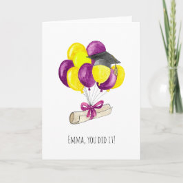 Lo hiciste, tarjeta de graduación con personalizac