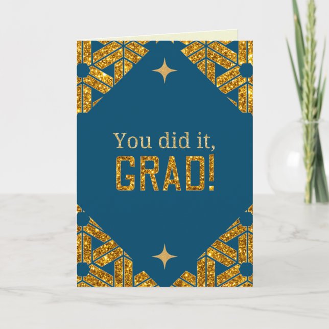 Lo Hiciste Tarjeta De Graduación Purpurina (Anverso)