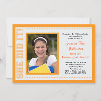 ¡Lo Hizo! Invitación a la foto de graduación