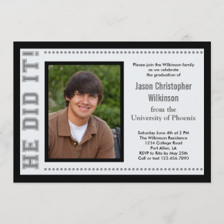 ¡Lo Hizo! Invitación a la foto de graduación