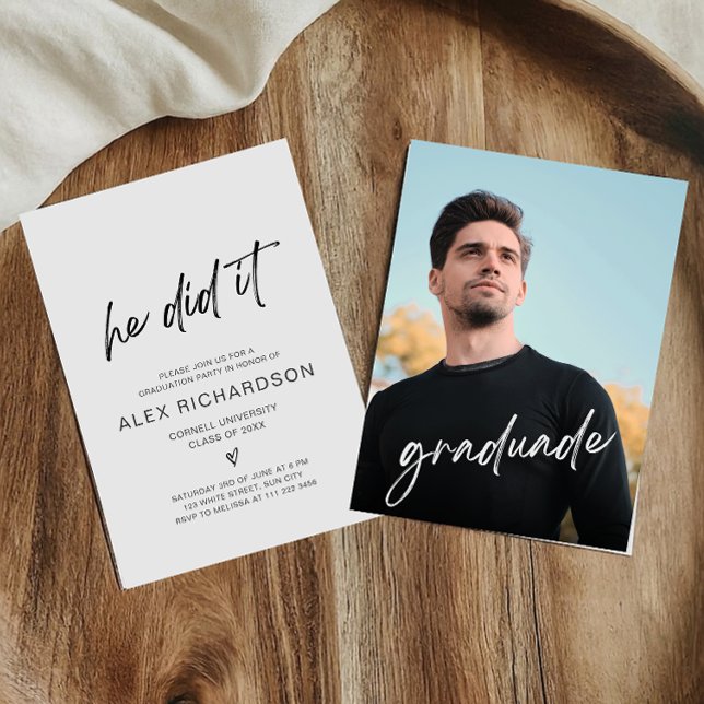 Lo Hizo Invitación De Foto De Graduación (Subido por el creador)