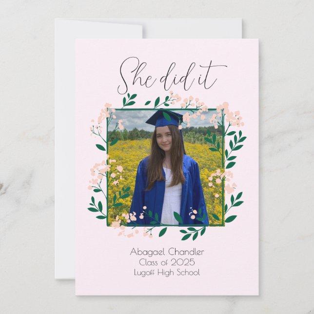 ¡Lo hizo Invitación de graduación! ¡Personalizable (Anverso)