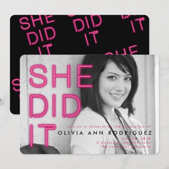 Lo Hizo La Invitación Del Partido De Graduación De (Anverso / Reverso)