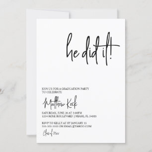 Lo Hizo Moderna Invitación A La Fiesta De Graduaci