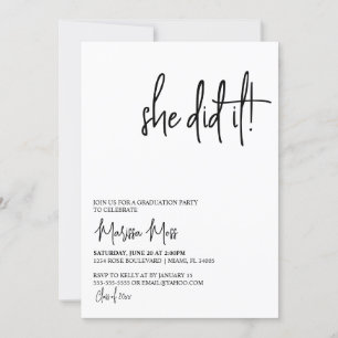 Lo Hizo Moderna Invitación A La Fiesta De Graduaci