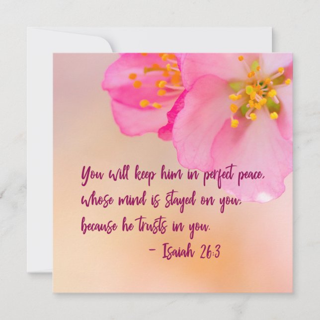 Lo Mantendrán Inspirador Cristiano Floral (Anverso)