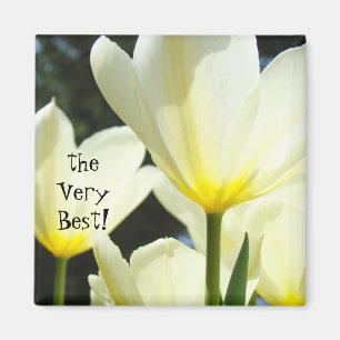 ¡Lo Mejor! imán Regalos del Jefe Tulipanes Blancos