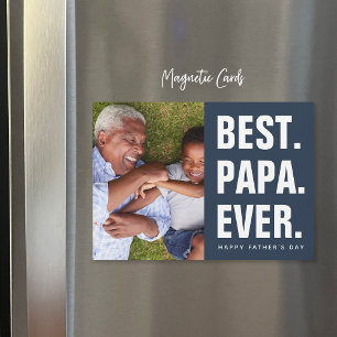 Lo mejor. Papá. Nunca. Tarjeta fotográfica magnéti