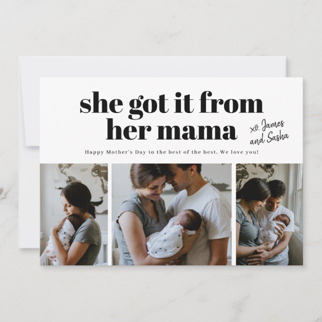 Lo obtuvo de su tarjeta de foto de mamá del Día de (Anverso)