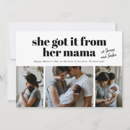 Lo obtuvo de su tarjeta de foto de mamá del Día de