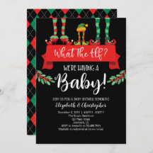 Lo que los Navidades Elf  la Invitación Baby Showe