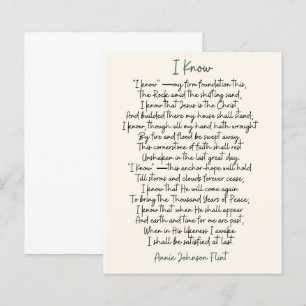 "Lo sé" hoja de poesía de Annie Johnson Flint