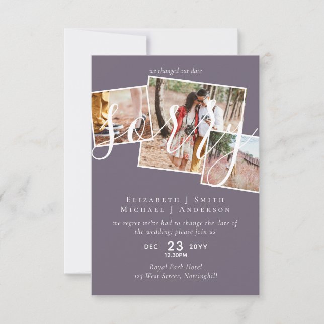 ¡LO SENTIMOS! Boda Posposición Cambio de fecha FOT (Anverso)