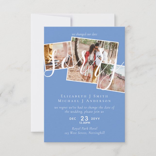 ¡LO SENTIMOS! Boda Posposición Cambio de fecha FOT (Anverso)