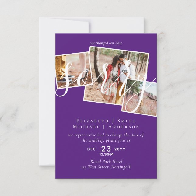 ¡LO SENTIMOS! Boda Posposición Cambio de fecha FOT (Anverso)