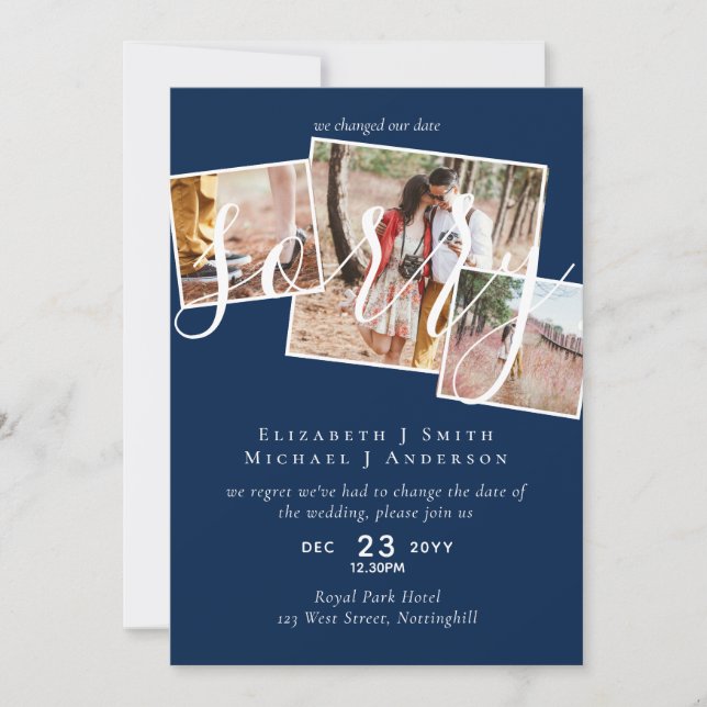 ¡LO SENTIMOS! Boda Posposición Cambio de fecha FOT (Anverso)