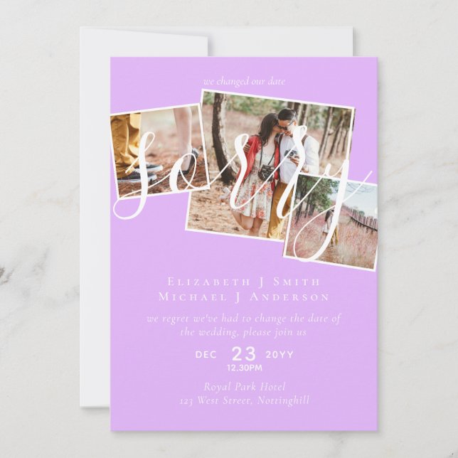 ¡LO SENTIMOS! Boda Posposición Cambio de fecha FOT (Anverso)