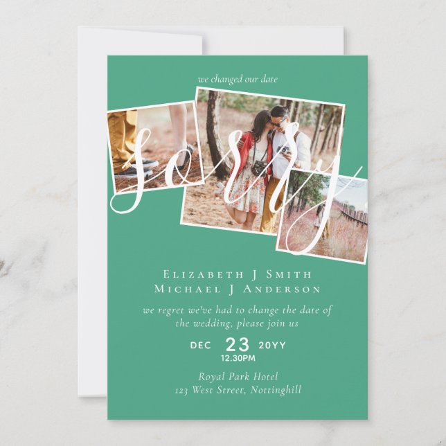 ¡LO SENTIMOS! Boda Posposición Cambio de fecha FOT (Anverso)