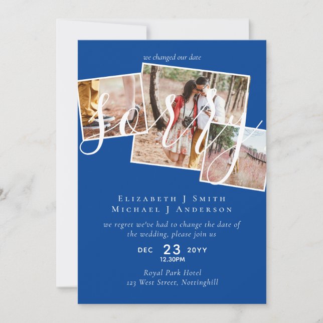 ¡LO SENTIMOS! Boda Posposición Cambio de fecha FOT (Anverso)