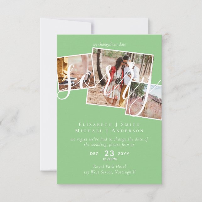 ¡LO SENTIMOS! Boda Posposición Cambio de fecha FOT (Anverso)