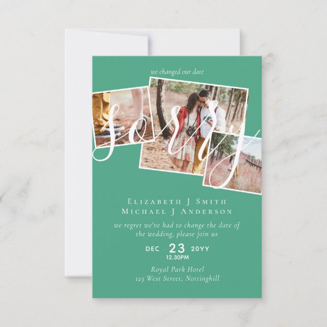 ¡LO SENTIMOS! Boda Posposición Cambio de fecha FOT (Anverso)