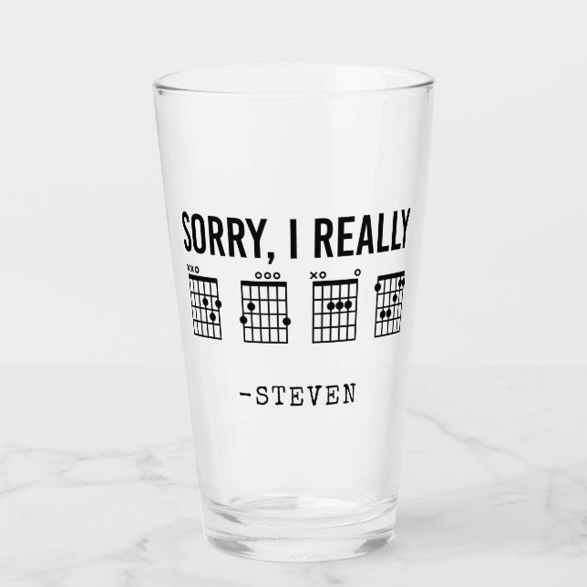 Lo siento, de verdad DGAF Guitar Chords Funny Pers (Anverso)