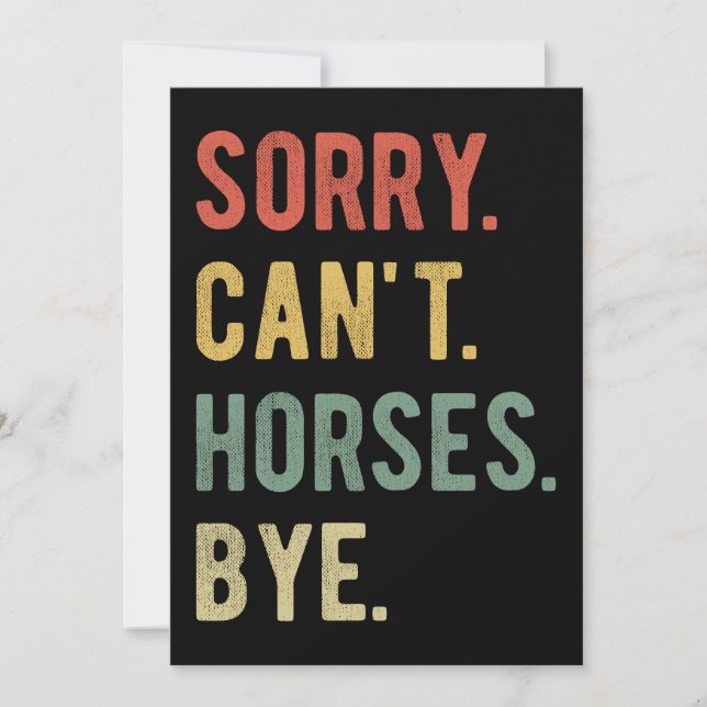 Lo siento, no puedo hacer caballos (Anverso)