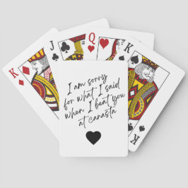 Lo siento por lo que dije Canasta jugando cartas