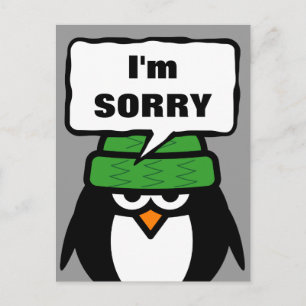 Lo siento, postal   personalizado de pingüino dive