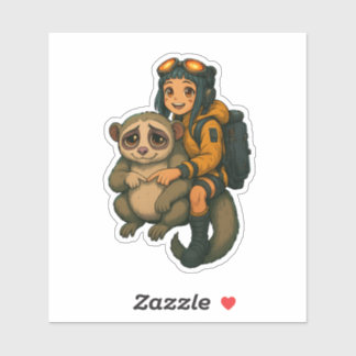 Lo siento Slowlorris y Waifu Cyberpunk Pegatina de