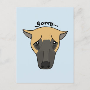 Lo siento, tarjeta postal. Perro gracioso.