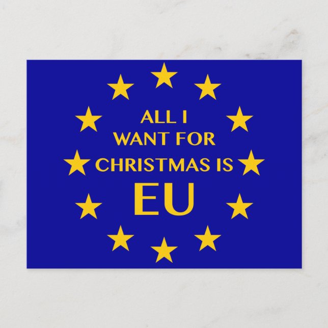 Lo único que quiero para el navidad es UE. Postal (Anverso)