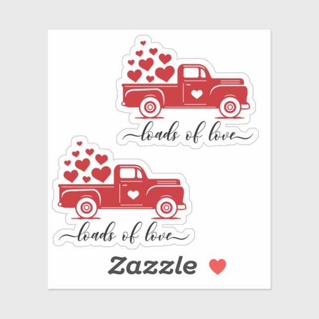 Loads Love Truck Chica Pegatina (Hoja)