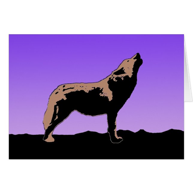 Lobo al atardecer - Arte de vida salvaje original (Anverso (Horizontal))