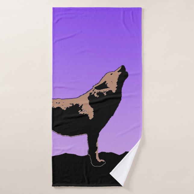 Lobo al atardecer - Arte de vida salvaje original (Toalla de baño)