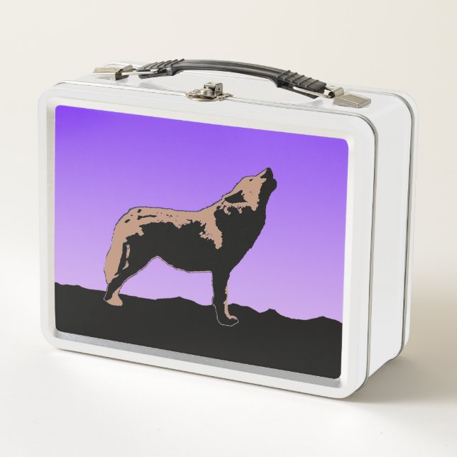 Lobo al atardecer - Arte de vida salvaje original (Anverso)