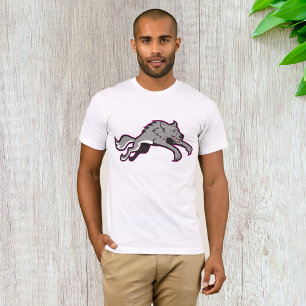 Lobo ataca camiseta de hombres