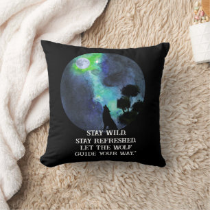 Lobo Aullador y Almohada Lunar Noche del Bosque