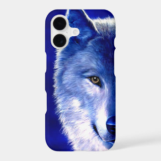 Lobo azul en el caso más del iPhone 7 de la noche