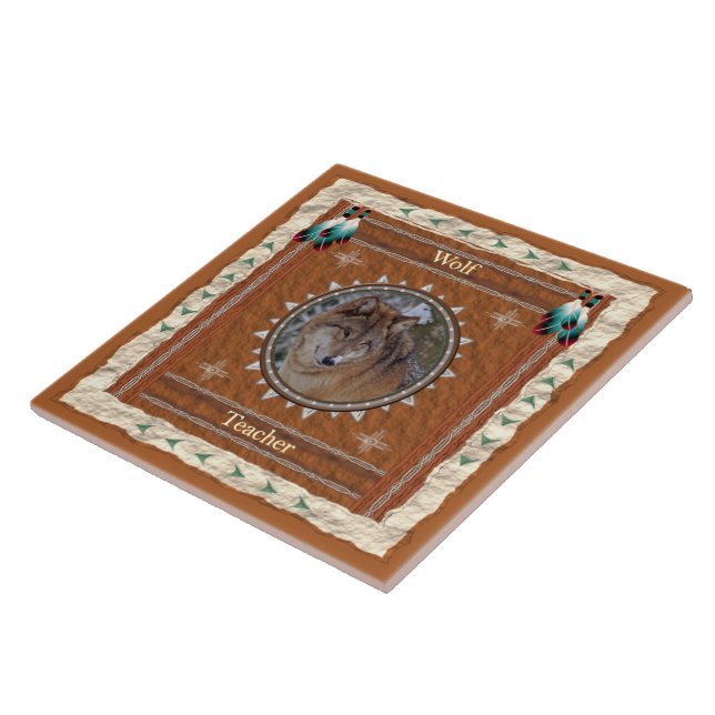 Lobo - baldosa cerámica del profesor (Lado)