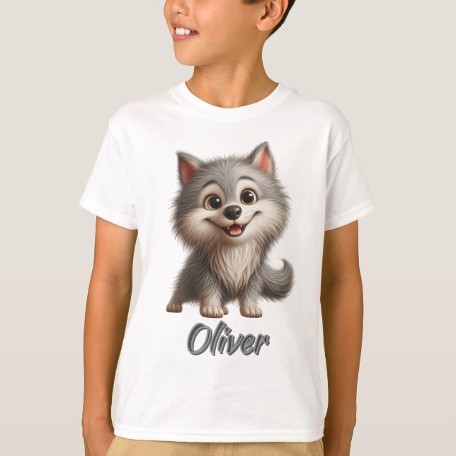 Lobo bebé juguetón - Camiseta para niños Personali (Anverso)