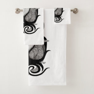 Lobo blanco con arte tribal de Raven