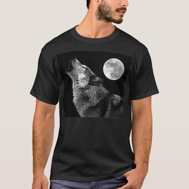 Lobo blanco negro llorando en la camiseta de la lu (Anverso)