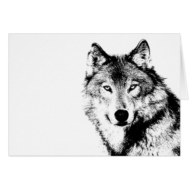 Lobo blanco y negro (Anverso (Horizontal))
