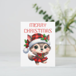 Lobo Cachorro Bailarín - Tarjeta de Navidad