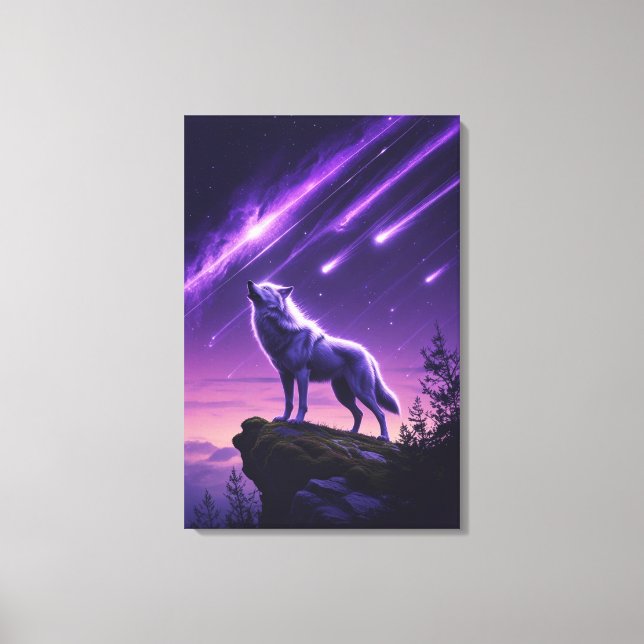 Lobo Celestial – Impresión en lienzo Mystic Howl (Anverso)