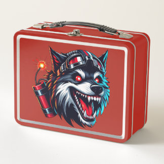 Lobo con dinamita en su casco alemán